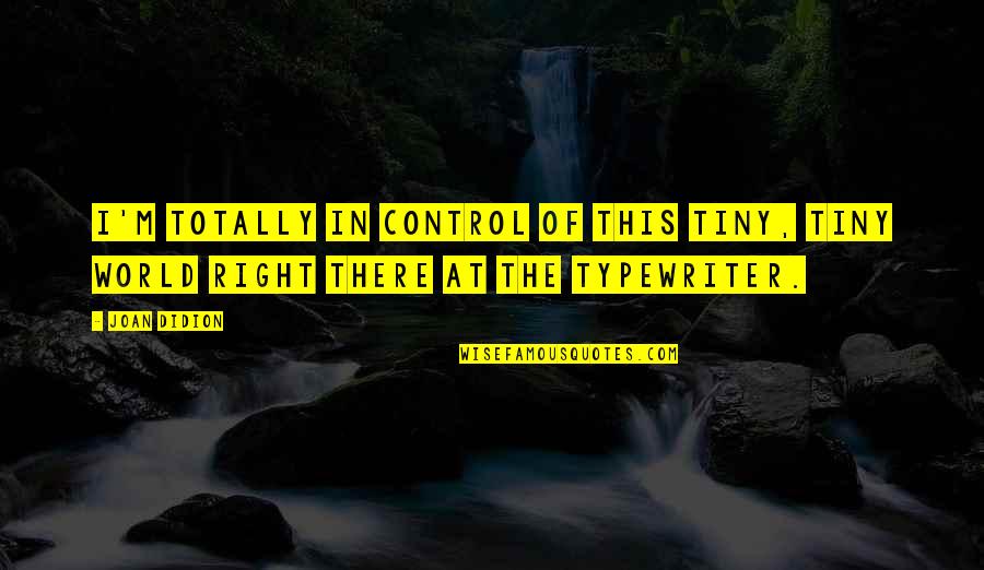 Photography Not Coming Out Quotes By Joan Didion: I'm totally in control of this tiny, tiny