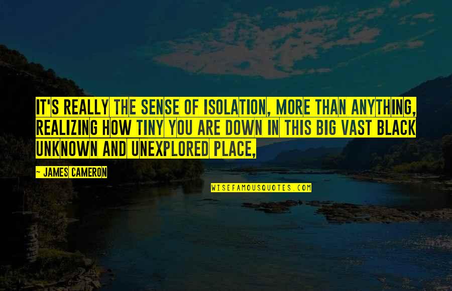 Photos On Fb Quotes By James Cameron: It's really the sense of isolation, more than