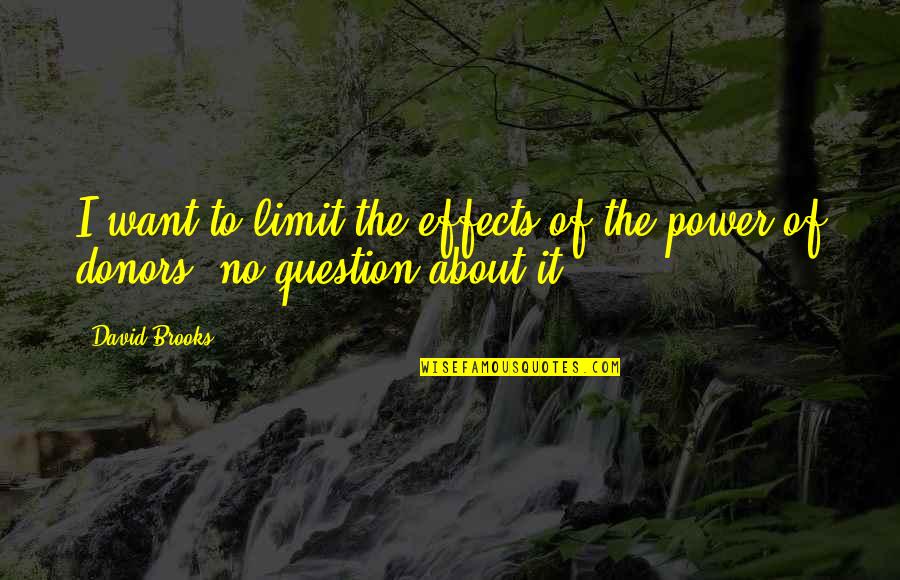Phugg Quotes By David Brooks: I want to limit the effects of the