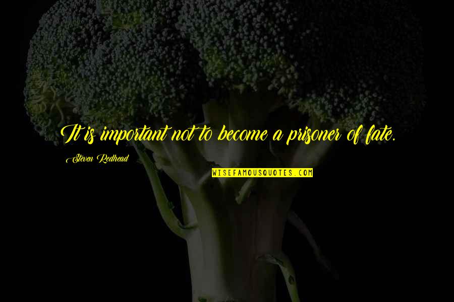 Phul Quotes By Steven Redhead: It is important not to become a prisoner