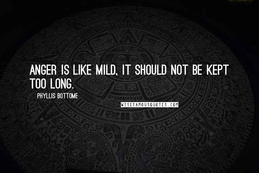 Phyllis Bottome quotes: Anger is like mild, it should not be kept too long.