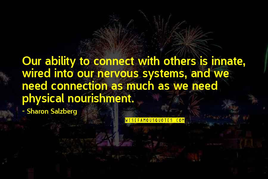 Physical Ability Quotes By Sharon Salzberg: Our ability to connect with others is innate,