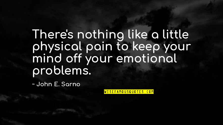 Physical And Emotional Pain Quotes By John E. Sarno: There's nothing like a little physical pain to