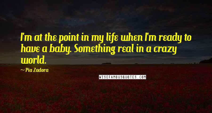 Pia Zadora quotes: I'm at the point in my life when I'm ready to have a baby. Something real in a crazy world.