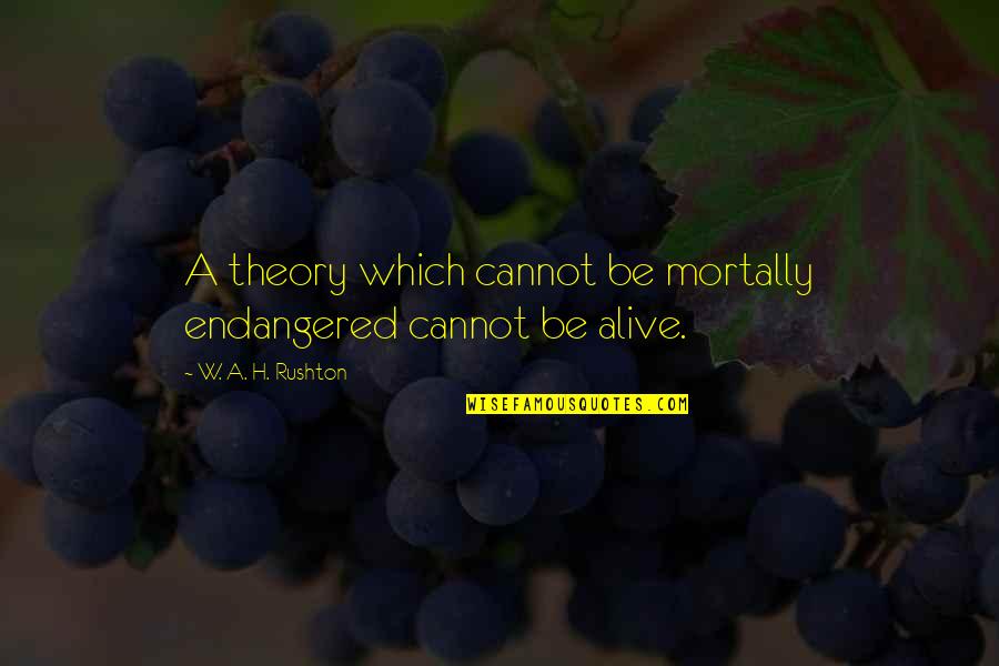 Piacciono Translation Quotes By W. A. H. Rushton: A theory which cannot be mortally endangered cannot Piacciono Translation Quotes By W. A. H. Rushton: A theory which cannot be mortally endangered cannot