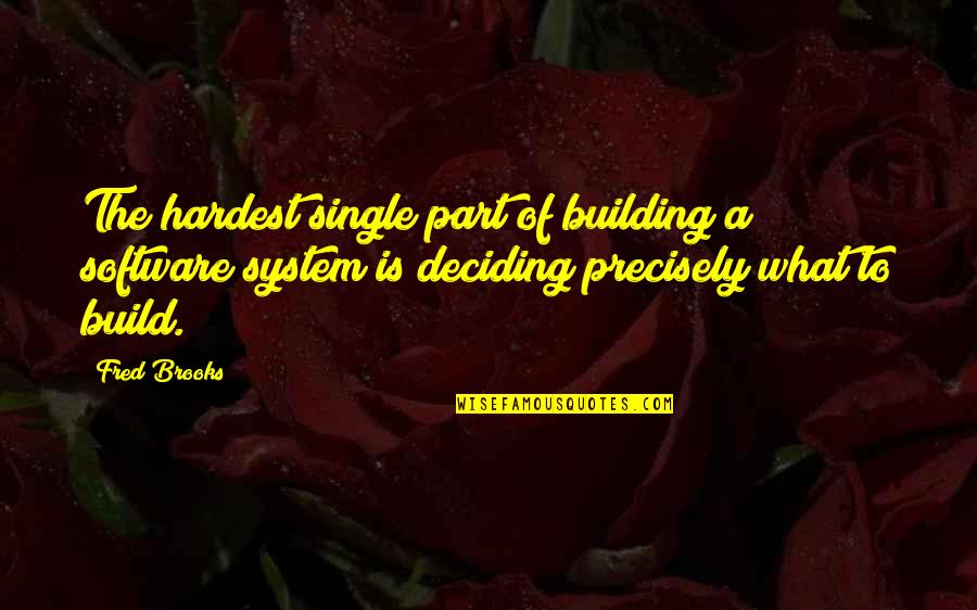 Piala Fa Quotes By Fred Brooks: The hardest single part of building a software Piala Fa Quotes By Fred Brooks: The hardest single part of building a software