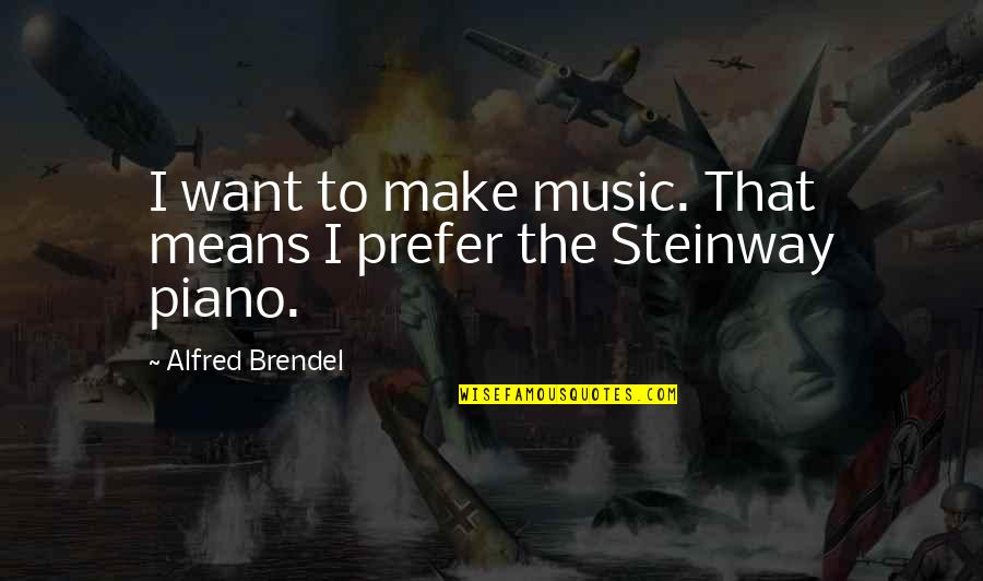 Piano Music Quotes By Alfred Brendel: I want to make music. That means I