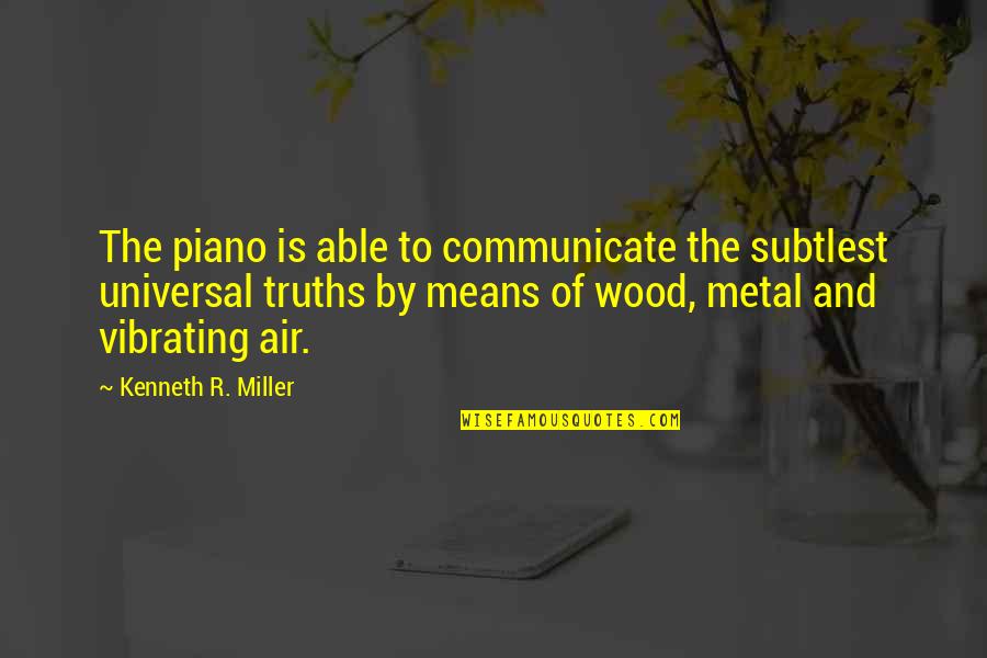 Piano Music Quotes By Kenneth R. Miller: The piano is able to communicate the subtlest