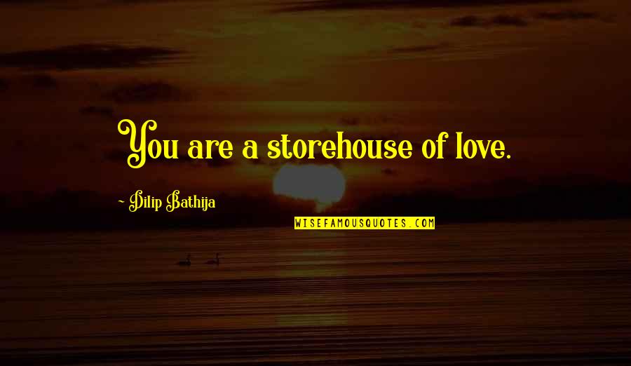 Piatto Bakery Quotes By Dilip Bathija: You are a storehouse of love. Piatto Bakery Quotes By Dilip Bathija: You are a storehouse of love.