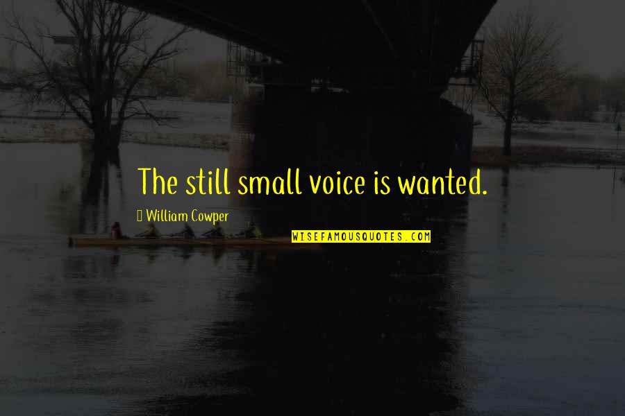 Picanol Quotes By William Cowper: The still small voice is wanted.