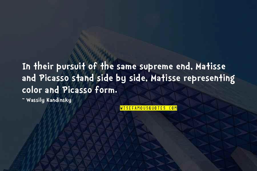Picasso Color Quotes By Wassily Kandinsky: In their pursuit of the same supreme end,