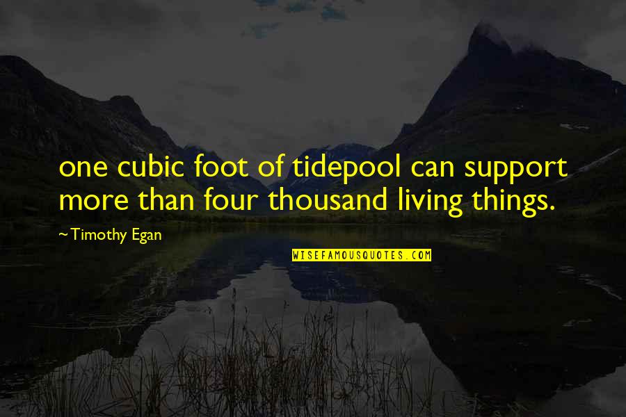 Pichardines Quotes By Timothy Egan: one cubic foot of tidepool can support more