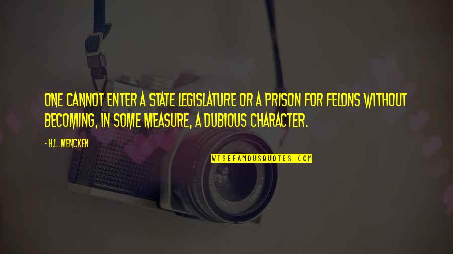 Pichilingue Military Quotes By H.L. Mencken: One cannot enter a State legislature or a