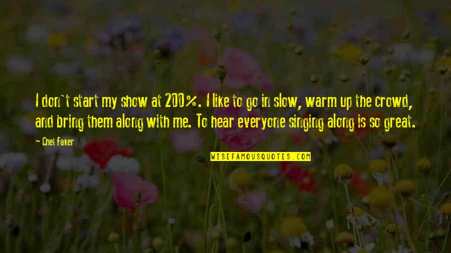 Pichon Download Quotes By Chet Faker: I don't start my show at 200%. I Pichon Download Quotes By Chet Faker: I don't start my show at 200%. I