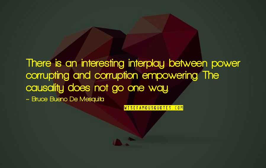 Pick Me Up Motivational Quotes By Bruce Bueno De Mesquita: There is an interesting interplay between power corrupting