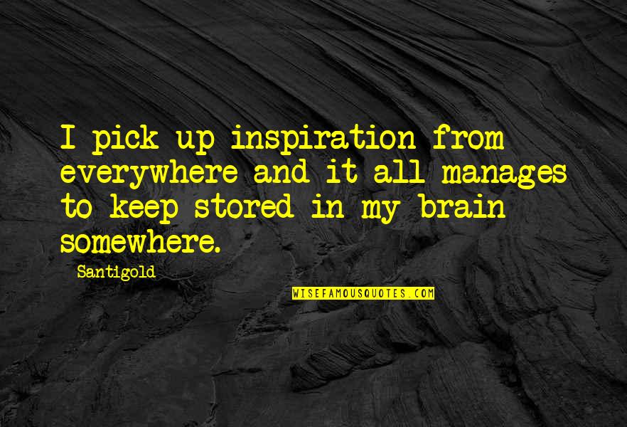 Pick My Brain Quotes By Santigold: I pick up inspiration from everywhere and it
