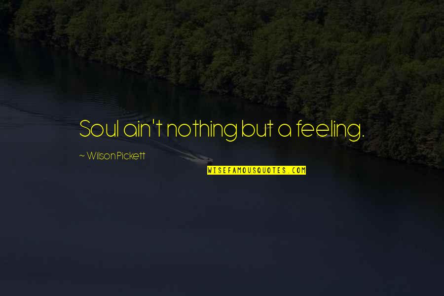 Pickett's Quotes By Wilson Pickett: Soul ain't nothing but a feeling.