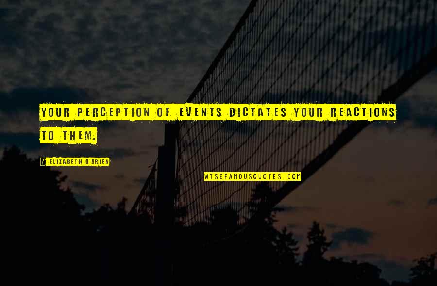 Pickiness Quotes By Elizabeth O'Brien: Your perception of events dictates your reactions to