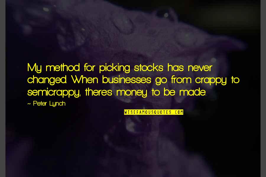 Picking Stocks Quotes By Peter Lynch: My method for picking stocks has never changed. Picking Stocks Quotes By Peter Lynch: My method for picking stocks has never changed.