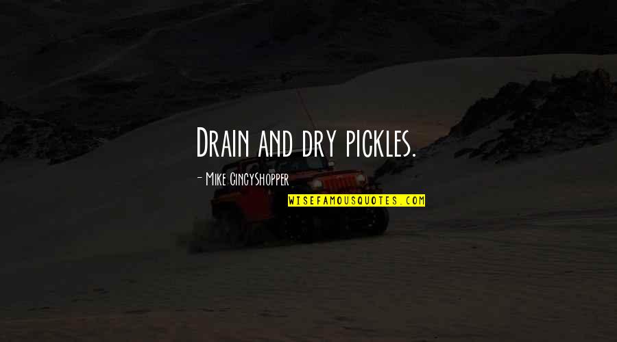 Pickles Quotes By Mike CincyShopper: Drain and dry pickles.