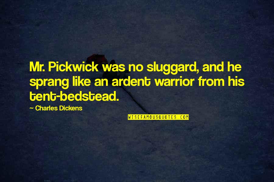 Pickwick's Quotes By Charles Dickens: Mr. Pickwick was no sluggard, and he sprang