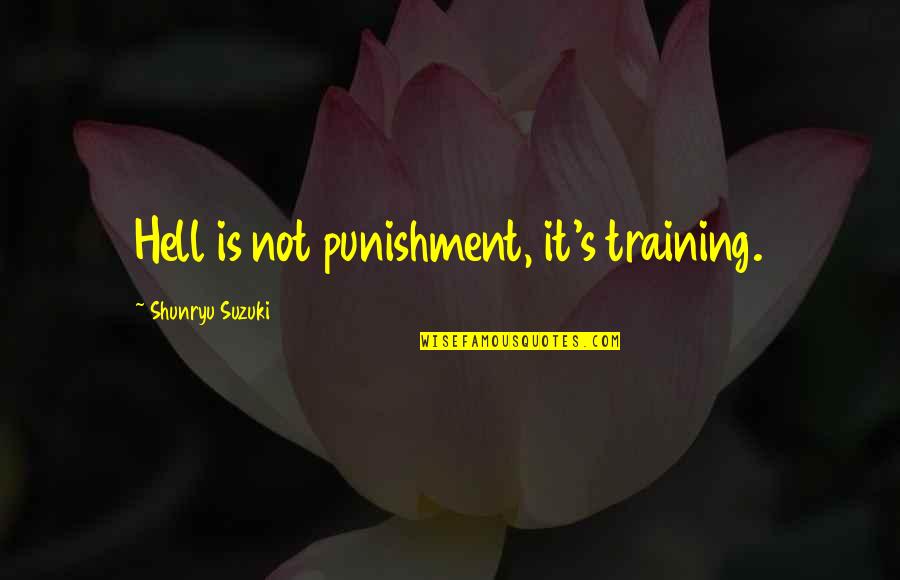 Picky Girl Quotes By Shunryu Suzuki: Hell is not punishment, it's training.