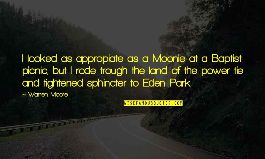 Picnic Quotes By Warren Moore: I looked as appropiate as a Moonie at