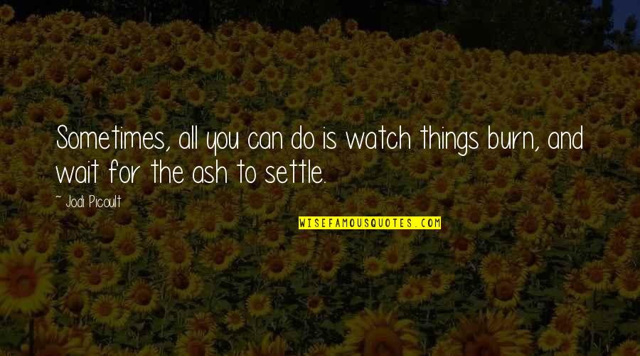 Picoult's Quotes By Jodi Picoult: Sometimes, all you can do is watch things