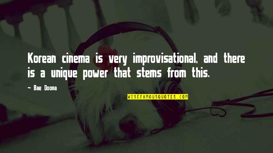 Pics Of Relationship Quotes By Bae Doona: Korean cinema is very improvisational, and there is Pics Of Relationship Quotes By Bae Doona: Korean cinema is very improvisational, and there is