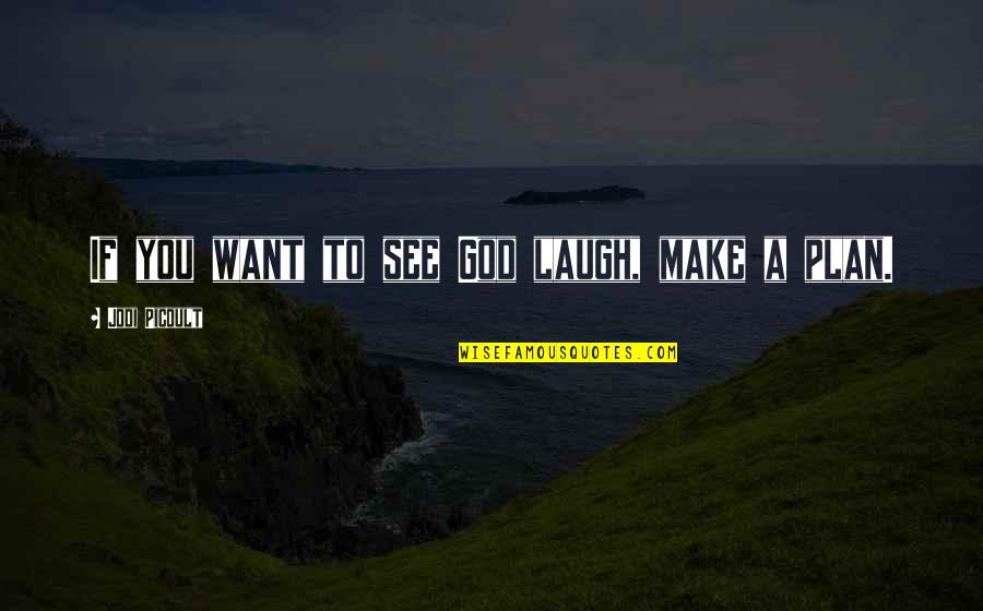 Picture Added Quotes By Jodi Picoult: If you want to see God laugh, make