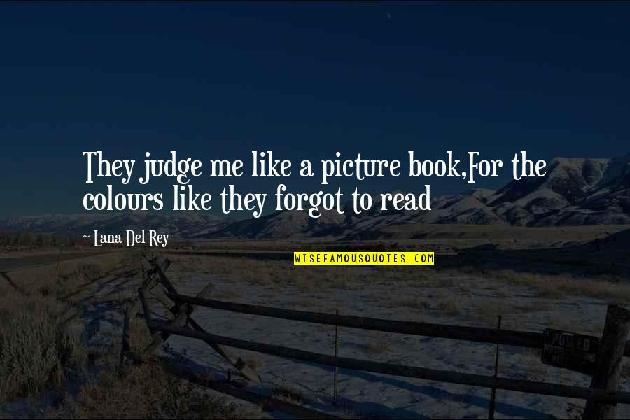 Picture Book Quotes By Lana Del Rey: They judge me like a picture book,For the