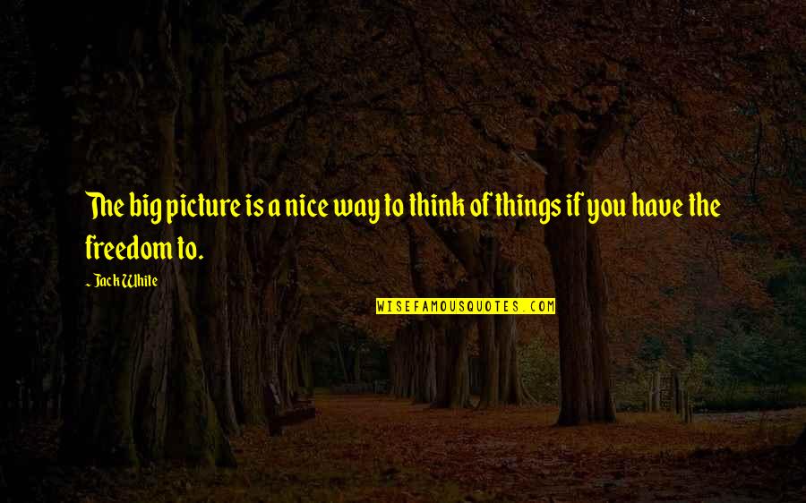 Picture Of You Quotes By Jack White: The big picture is a nice way to
