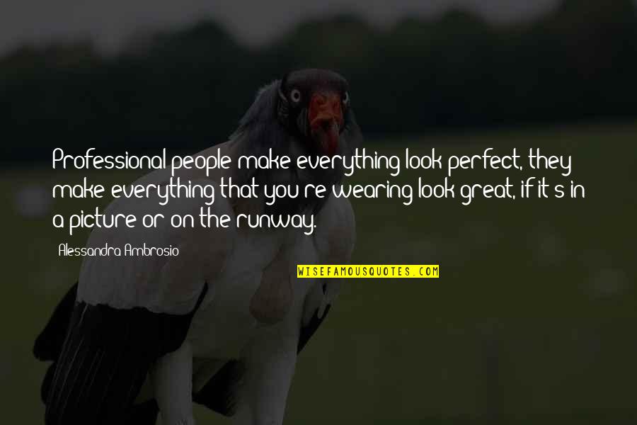 Picture Perfect Quotes By Alessandra Ambrosio: Professional people make everything look perfect, they make
