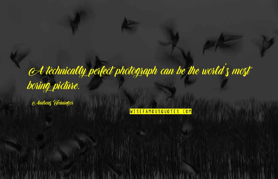 Picture Perfect Quotes By Andreas Feininger: A technically perfect photograph can be the world's