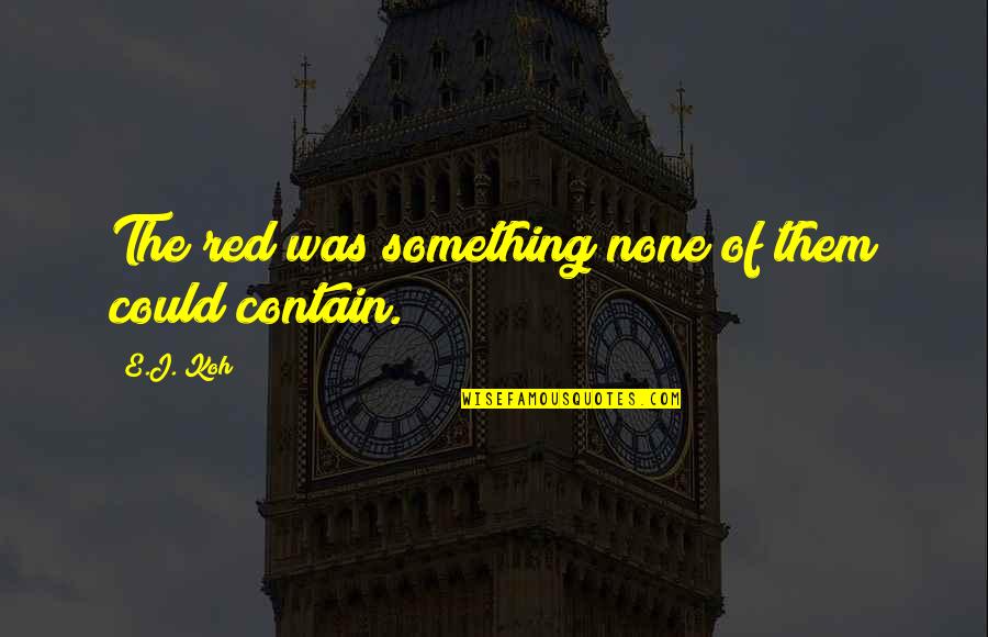 Picturebooks Quotes By E.J. Koh: The red was something none of them could