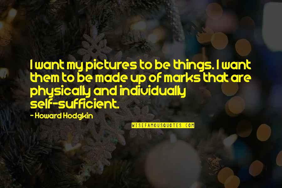Pictures Are Quotes By Howard Hodgkin: I want my pictures to be things. I