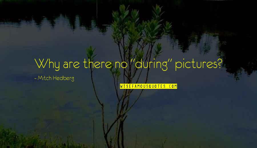 Pictures Funny Quotes By Mitch Hedberg: Why are there no "during" pictures?