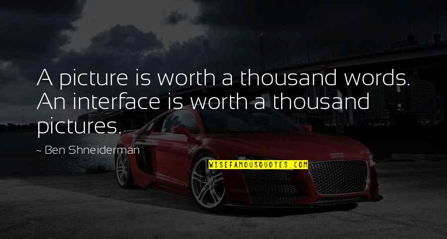 Pictures Is Worth A Thousand Words Quotes By Ben Shneiderman: A picture is worth a thousand words. An