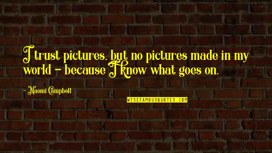 Pictures Of This Is My World Quotes By Naomi Campbell: I trust pictures, but no pictures made in