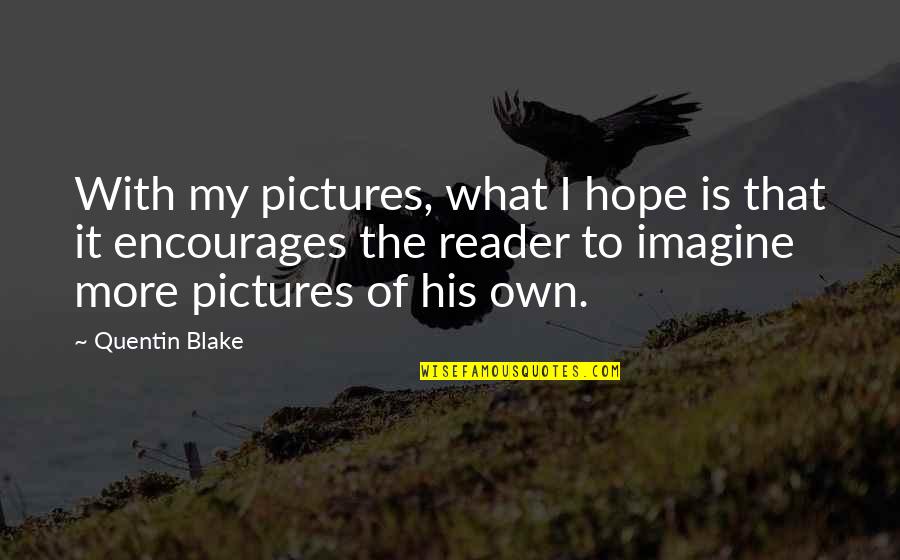 Pictures With Hope Quotes By Quentin Blake: With my pictures, what I hope is that