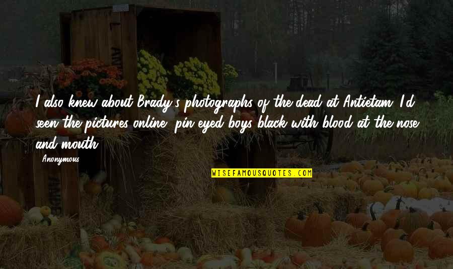 Pictures With Quotes By Anonymous: I also knew about Brady's photographs of the