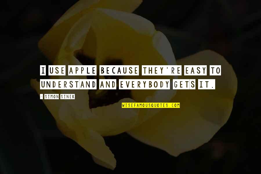 Picturized Quotes By Simon Sinek: I use Apple because they're easy to understand