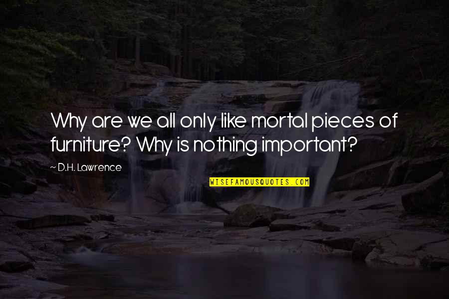 Piddled Myself Quotes By D.H. Lawrence: Why are we all only like mortal pieces