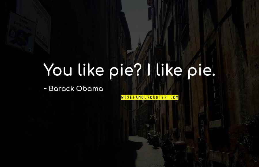 Pie Quotes By Barack Obama: You like pie? I like pie.