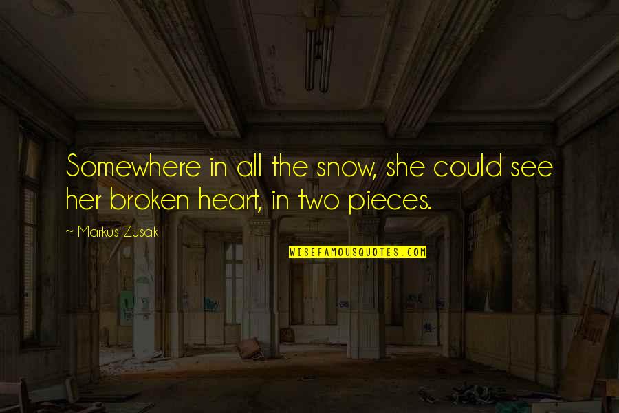 Pieces Of Her Quotes By Markus Zusak: Somewhere in all the snow, she could see