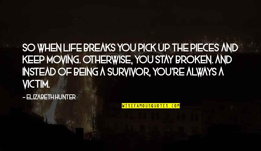 Pieces Of Life Quotes By Elizabeth Hunter: So when life breaks you pick up the