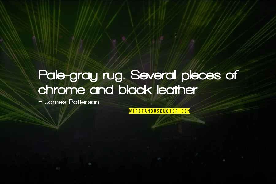 Pieces Quotes By James Patterson: Pale-gray rug. Several pieces of chrome-and-black-leather