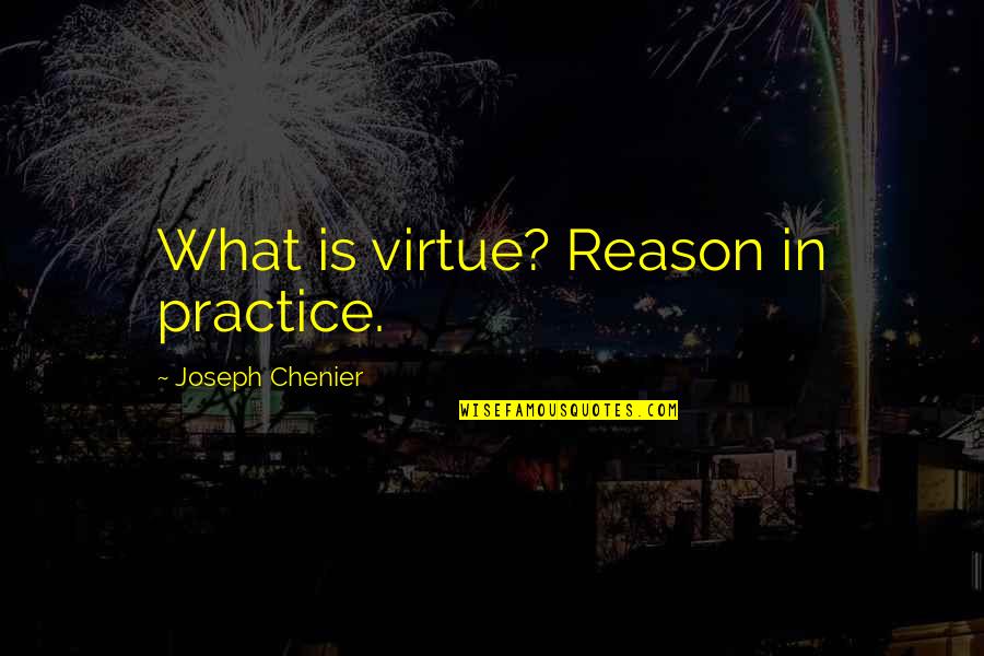 Pieds Nickeles Quotes By Joseph Chenier: What is virtue? Reason in practice.