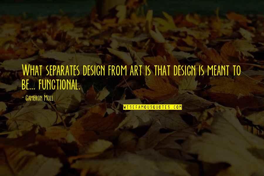 Piegato Quotes By Cameron Moll: What separates design from art is that design