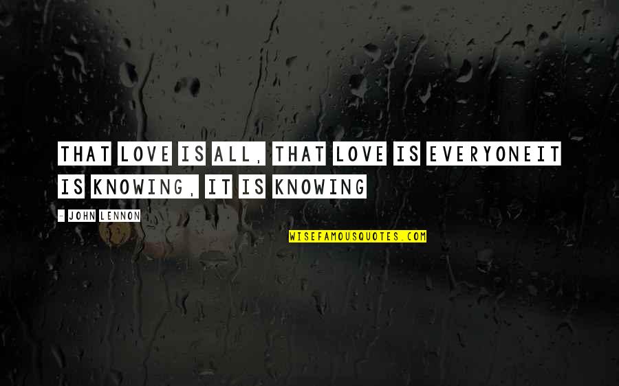 Pieiron Quotes By John Lennon: That love is all, that love is everyoneIt